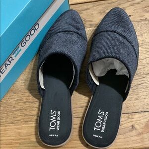 Toms Black Mules with Closed Toe Design